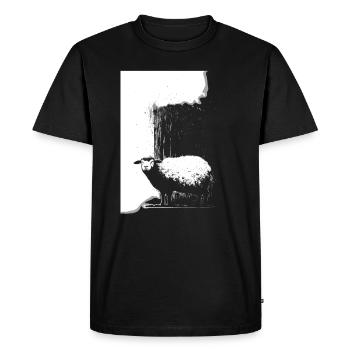 Sheep stencil Art.-nr - Men's Premium Organic T-Shirt - black - Front - Nico (187cm)