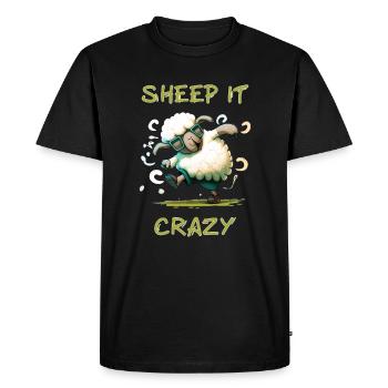 Sheep it Crazy - Men's Premium Organic T-Shirt - black - Front - Nico (187cm)