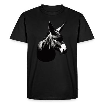 Impression au pochoir Artful d’âne - T-shirt Premium bio Homme - noir - Devant - Nico (187cm)