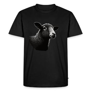Pochoir de mouton Art.-nr - T-shirt Premium bio Homme - noir - Devant - Nico (187cm)