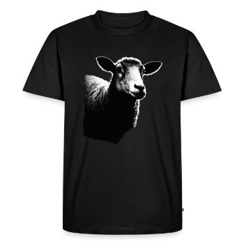 Pochoir de mouton Art.-nr - T-shirt Premium bio Homme - noir - Devant - Nico (187cm)