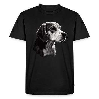 Beagle Image Portrait - Men's Premium Organic T-Shirt - black - Front - Nico (187cm)