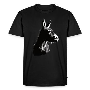 Impression au pochoir Artful d’âne - T-shirt Premium bio Homme - noir - Devant - Nico (187cm)