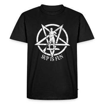 Satanic Occult Satan Pagan Baphomet SUP is fun - Men's Premium Organic T-Shirt - black - Front - Nico (187cm)