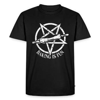 Satanic Occult Satan Baking est amusant - T-shirt Premium bio Homme - noir - Devant - Nico (187cm)