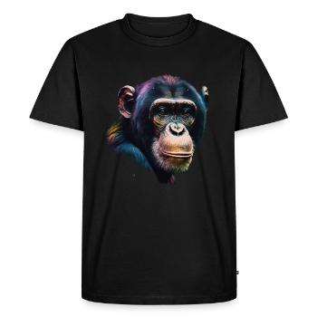 Portrait de singe chimpanzé - T-shirt Premium bio Homme - noir - Devant - Nico (187cm)