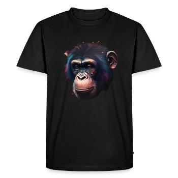 Portrait de singe chimpanzé - T-shirt Premium bio Homme - noir - Devant - Nico (187cm)