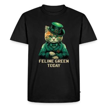 Feline Green Today St. Patty Day - Men's Premium Organic T-Shirt - black - Front - Nico (187cm)