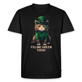 Feline Green Today St. Patty Day - Men's Premium Organic T-Shirt - black - Front - Nico (187cm)