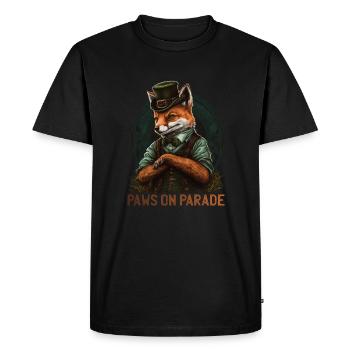 Paws on Parade Fox St. Patty Day - Men's Premium Organic T-Shirt - black - Front - Nico (187cm)