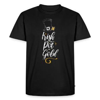 Irish You A Pot Of Gold Vintage - Men's Premium Organic T-Shirt - black - Front - Nico (187cm)