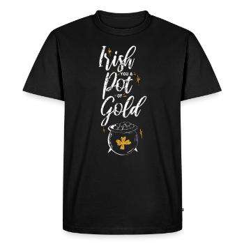 Irish You A Pot Of Gold Vintage - Men's Premium Organic T-Shirt - black - Front - Nico (187cm)