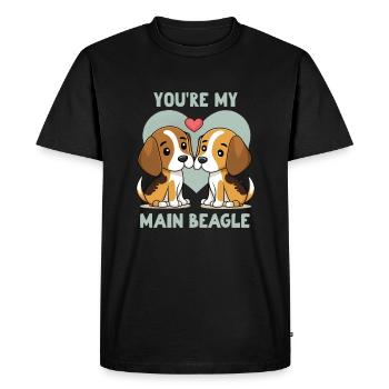 You're My Main Beagle Valentine's Day - Men's Premium Organic T-Shirt - black - Front - Nico (187cm)