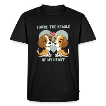 You're the Beagle of my Heart Valentine's Day - Men's Premium Organic T-Shirt - black - Front - Nico (187cm)