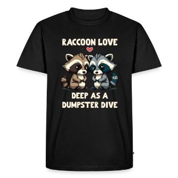 L’amour du raton laveur est profond comme une plongée dans une benne à ordures - T-shirt Premium bio Homme - noir - Devant - Nico (187cm)