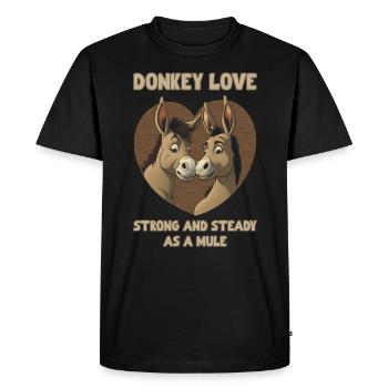 Donkey Love is Strong and Steady as a Mule - Men's Premium Organic T-Shirt - black - Front - Nico (187cm)