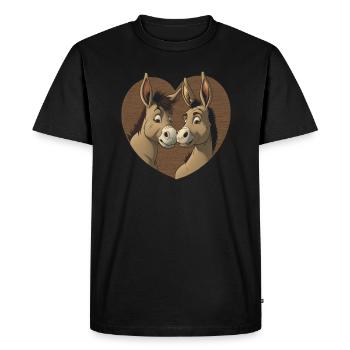 Donkey Heart Valentine's Day - Men's Premium Organic T-Shirt - black - Front - Nico (187cm)