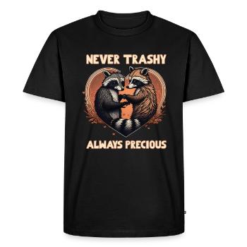 Raccoon Love Never Trashy Alway Precious - T-shirt Premium bio Homme - noir - Devant - Nico (187cm)