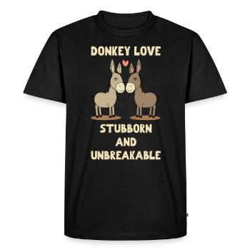 Donkey Love is Stubborn and Unbreakable - Men's Premium Organic T-Shirt - black - Front - Nico (187cm)