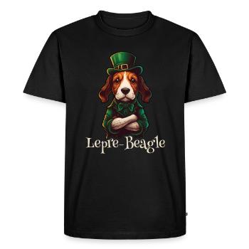 Lepre-Beagle Dog St. Patty - Men's Premium Organic T-Shirt - black - Front - Nico (187cm)