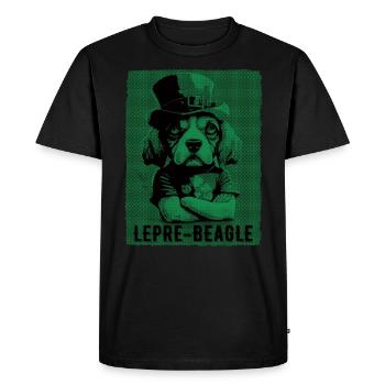 Lepre-Beagle Dog St. Patty - Men's Premium Organic T-Shirt - black - Front - Nico (187cm)