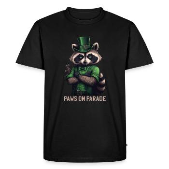 Paws on Parade Raccoon St. Patty - Men's Premium Organic T-Shirt - black - Front - Nico (187cm)