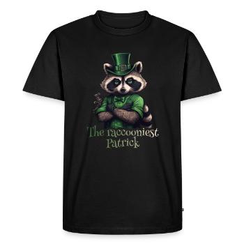 The raccooniest Patrick Raccoon St. Patty - Men's Premium Organic T-Shirt - black - Front - Nico (187cm)