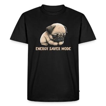 Sleeping Pug Energy Saver Mode - Men's Premium Organic T-Shirt - black - Front - Nico (187cm)
