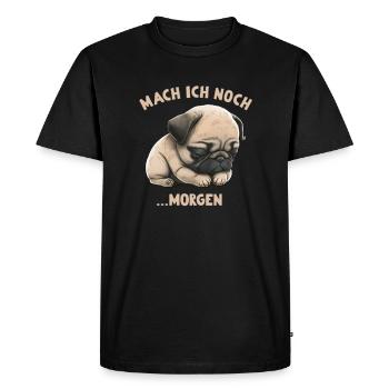 Je ferai du carlin demain - T-shirt Premium bio Homme - noir - Devant - Nico (187cm)