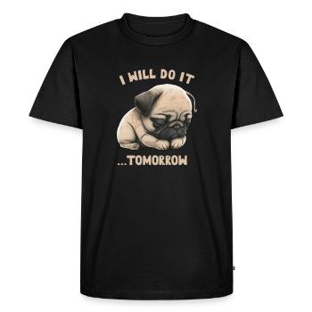 Je le ferai demain - T-shirt Premium bio Homme - noir - Devant - Nico (187cm)