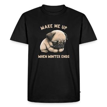 Réveille-moi quand l’hiver se termine - T-shirt Premium bio Homme - noir - Devant - Nico (187cm)