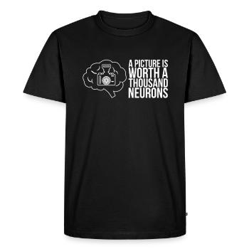 Dicton de photographe inspirant et intelligent - T-shirt Premium bio Homme - noir - Devant - Nico (187cm)
