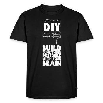 DIY Construisez quelque chose d’incroyable avec votre cerveau - T-shirt Premium bio Homme - noir - Devant - Nico (187cm)