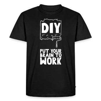 DIY Mettez votre cerveau au travail - T-shirt Premium bio Homme - noir - Devant - Nico (187cm)