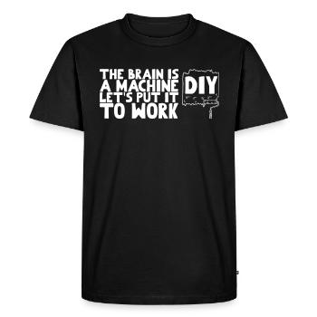 DIY Le cerveau est une machine Mettons-le au travail - T-shirt Premium bio Homme - noir - Devant - Nico (187cm)