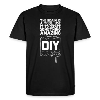 DIY The Brain Is A Tool - Men's Premium Organic T-Shirt - black - Front - Nico (187cm)