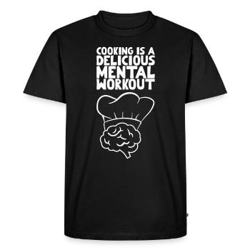 La cuisine est un délicieux entraînement mental - T-shirt Premium bio Homme - noir - Devant - Nico (187cm)