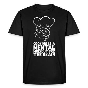 La cuisine est un entraînement mental pour le cerveau - T-shirt Premium bio Homme - noir - Devant - Nico (187cm)