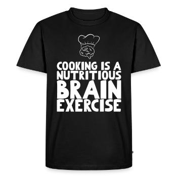 La cuisine est un exercice cérébral nutritif - T-shirt Premium bio Homme - noir - Devant - Nico (187cm)