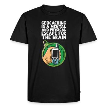 Geocaching is a mental and physical escape - Men's Premium Organic T-Shirt - black - Front - Nico (187cm)