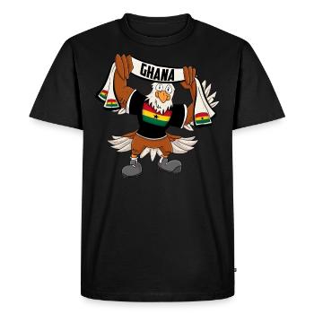Aigle du Ghana - T-shirt Premium bio Homme - noir - Devant - Nico (187cm)
