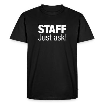 Le personnel demande simplement! - T-shirt Premium bio Homme - noir - Devant - Nico (187cm)