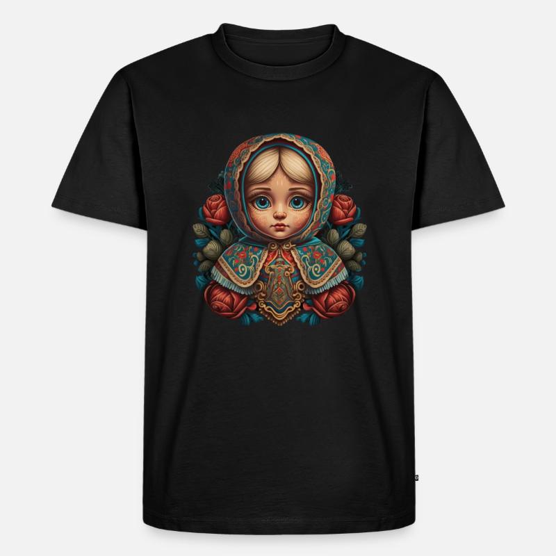Matroschka - Männer Premium Bio T-Shirt - Schwarz