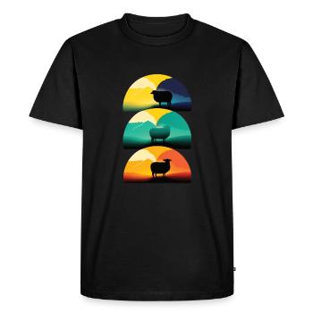 Sheep love sunset - Men's Premium Organic T-Shirt - black - Front - Nico (187cm)