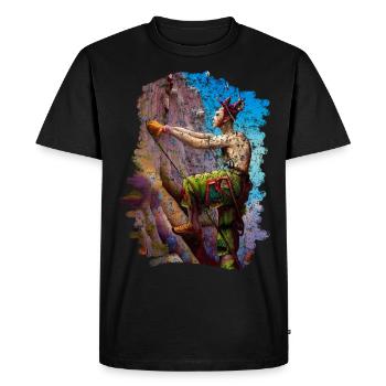 Escalader la nature - en harmonie - T-shirt Premium bio Homme - noir - Devant - Nico (187cm)