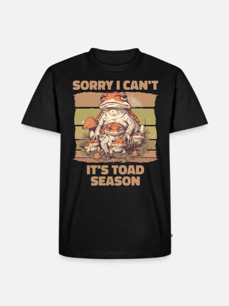 Undskyld jeg kan ikke det er tudse sæson - Herre Premium økologisk T-shirt - sort