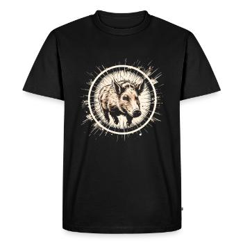 Réticule de chasse au porc - T-shirt Premium bio Homme - noir - Devant - Nico (187cm)