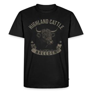 Highland Cattle Highland Cattle Highland Cattle Cow - Men's Premium Organic T-Shirt - black - Front - Nico (187cm)