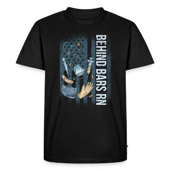 Derrière les barreaux Infirmière correctionnelle - T-shirt Premium bio Homme - noir - Devant - Nico (187cm)