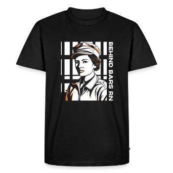 Derrière les barreaux Infirmière correctionnelle - T-shirt Premium bio Homme - noir - Devant - Nico (187cm)